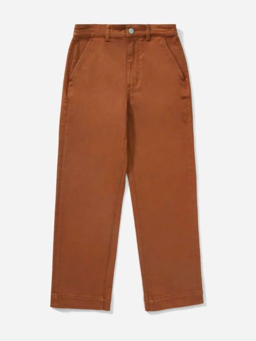 Everlane Straight Leg Pants in Rust Brown